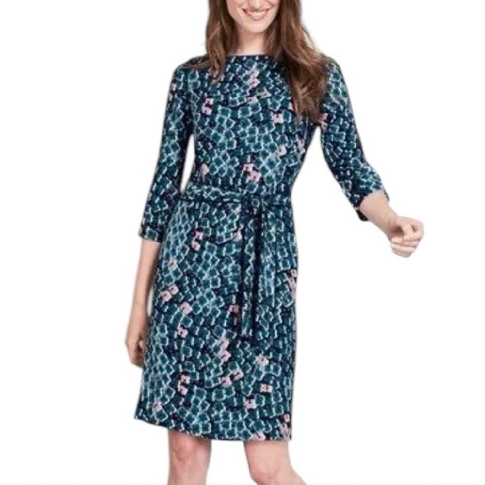 Boden Kelly Floral Print Tie Waist Dress In Summer Romance Size 8R
